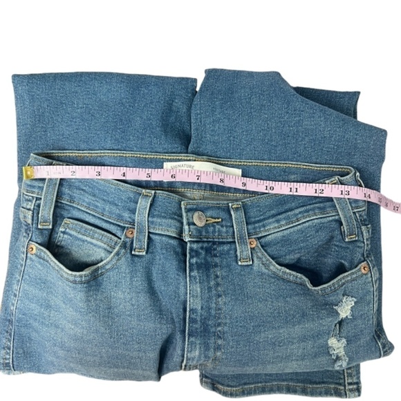 Levi's Strauss High Rise Straight Heritage Distressed Chic Boho Womens Jeans 29 - Picture 12 of 13